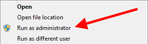 Run as administrator