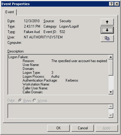 Event ID 532